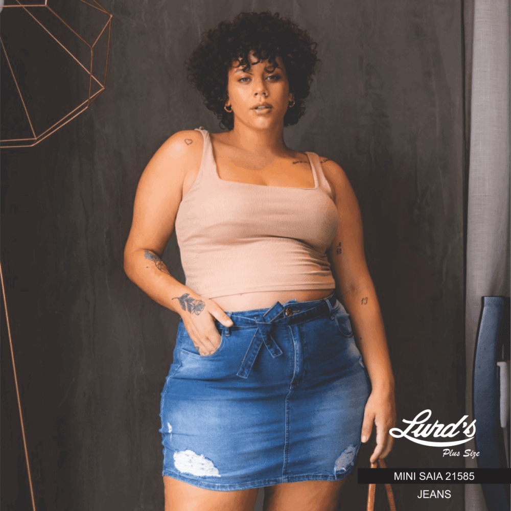 Mini Saia Plus Size Ref 21585 Jeans - 48