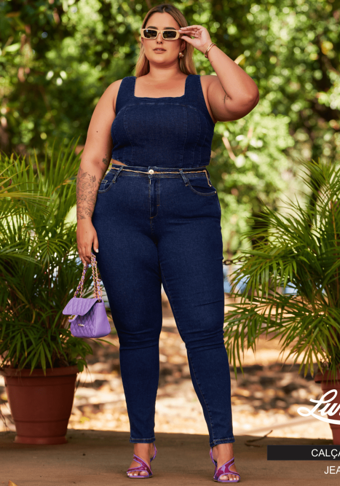 Calça Skinny Feminina Plus Size Ref 2558 Jeans - 50