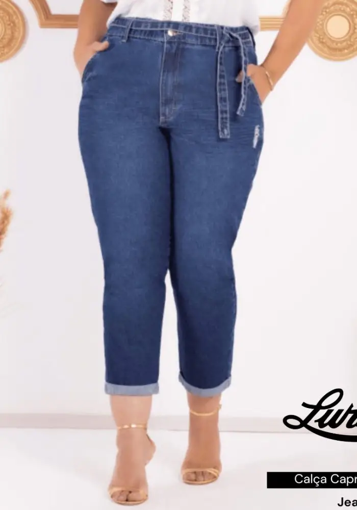 Calça Mom Feminina Plus Size Ref 8722 Jeans - 52