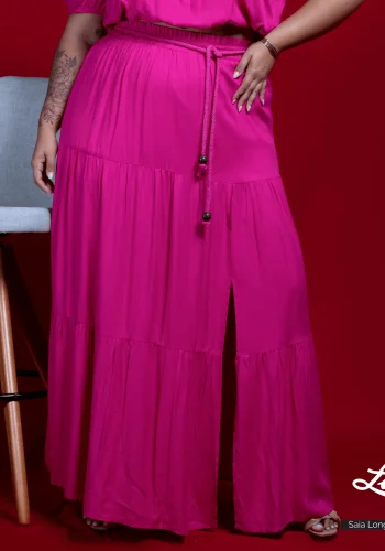 Saia Longa Plus Size Ref 6309 Pink - 50