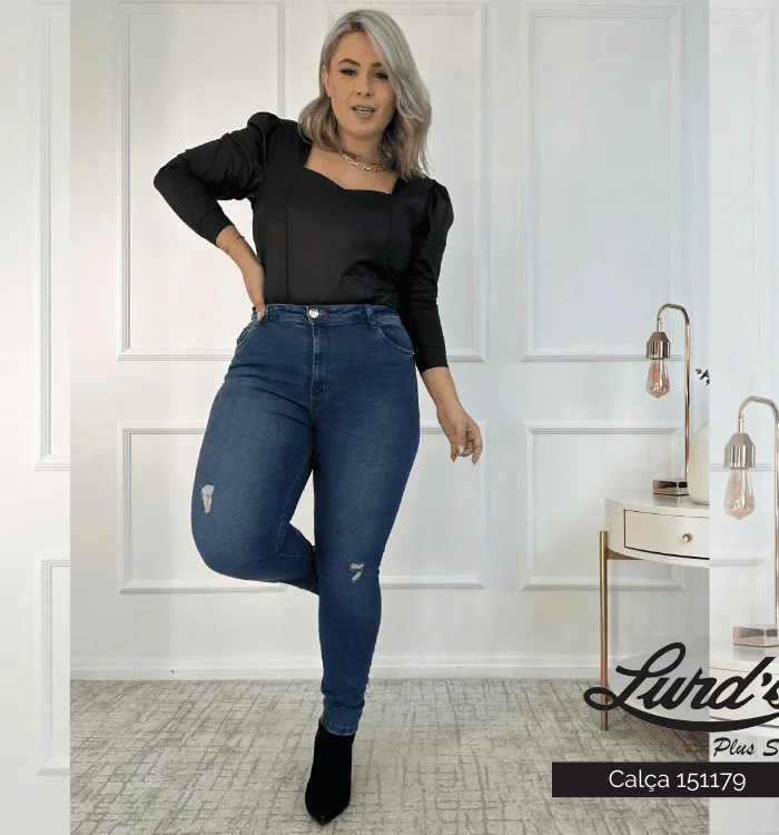 Calça Skinny Feminina Plus Size Ref 151179 Jeans