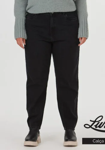 Calça Mom Feminina Plus Size Ref 110931 Jeans
