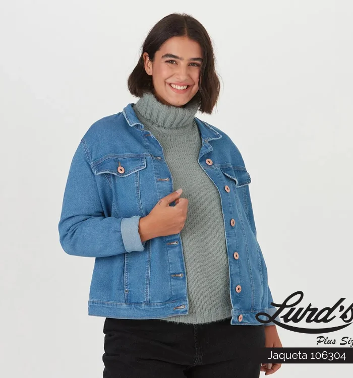 Jaqueta Feminina Plus Size Jeans - 46