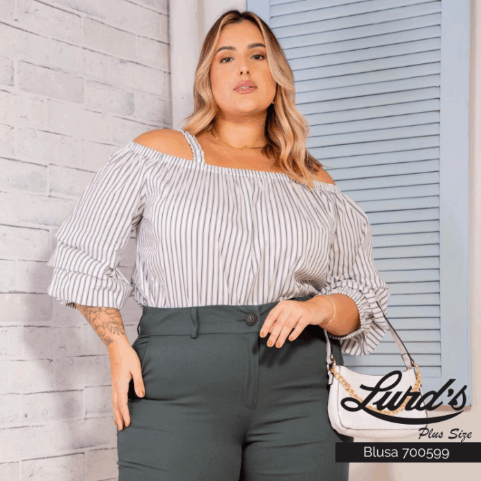 Blusa Feminina Plus Size Manga Curta Ref 700599 - 52
