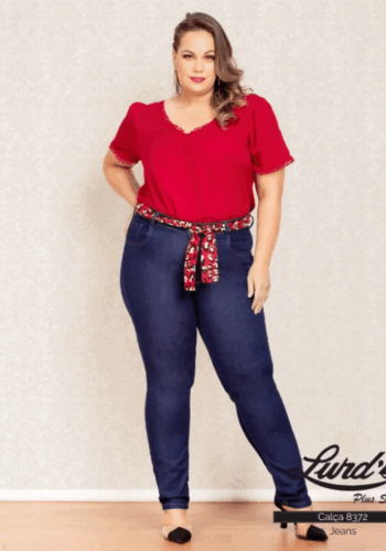Calça Plus Size Ref 8372 Jeans Escuro