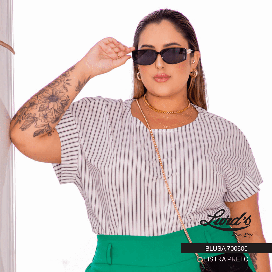 Blusa Feminina Plus Size Manga Curta Ref 700600 - 52