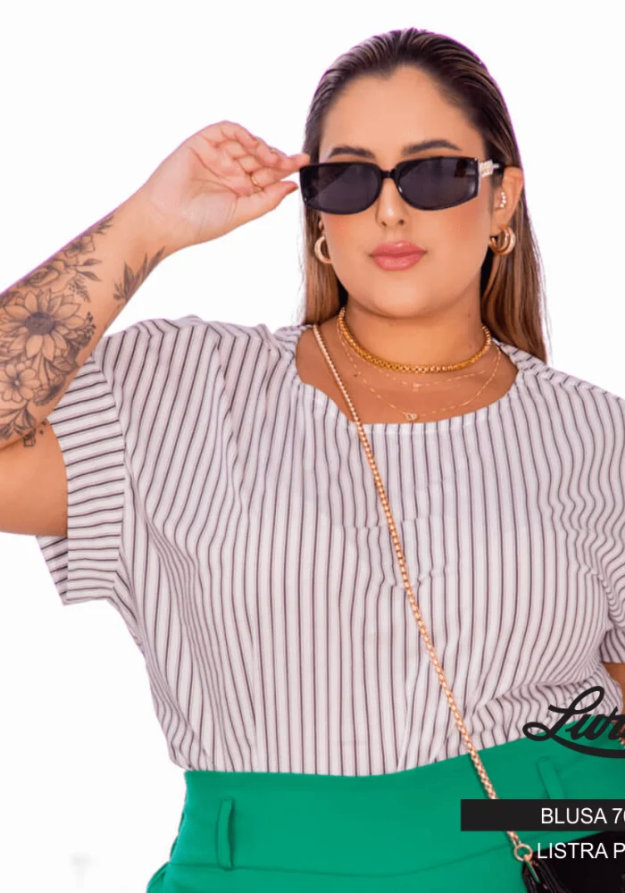 Blusa Feminina Plus Size Manga Curta Ref 700600 - 48