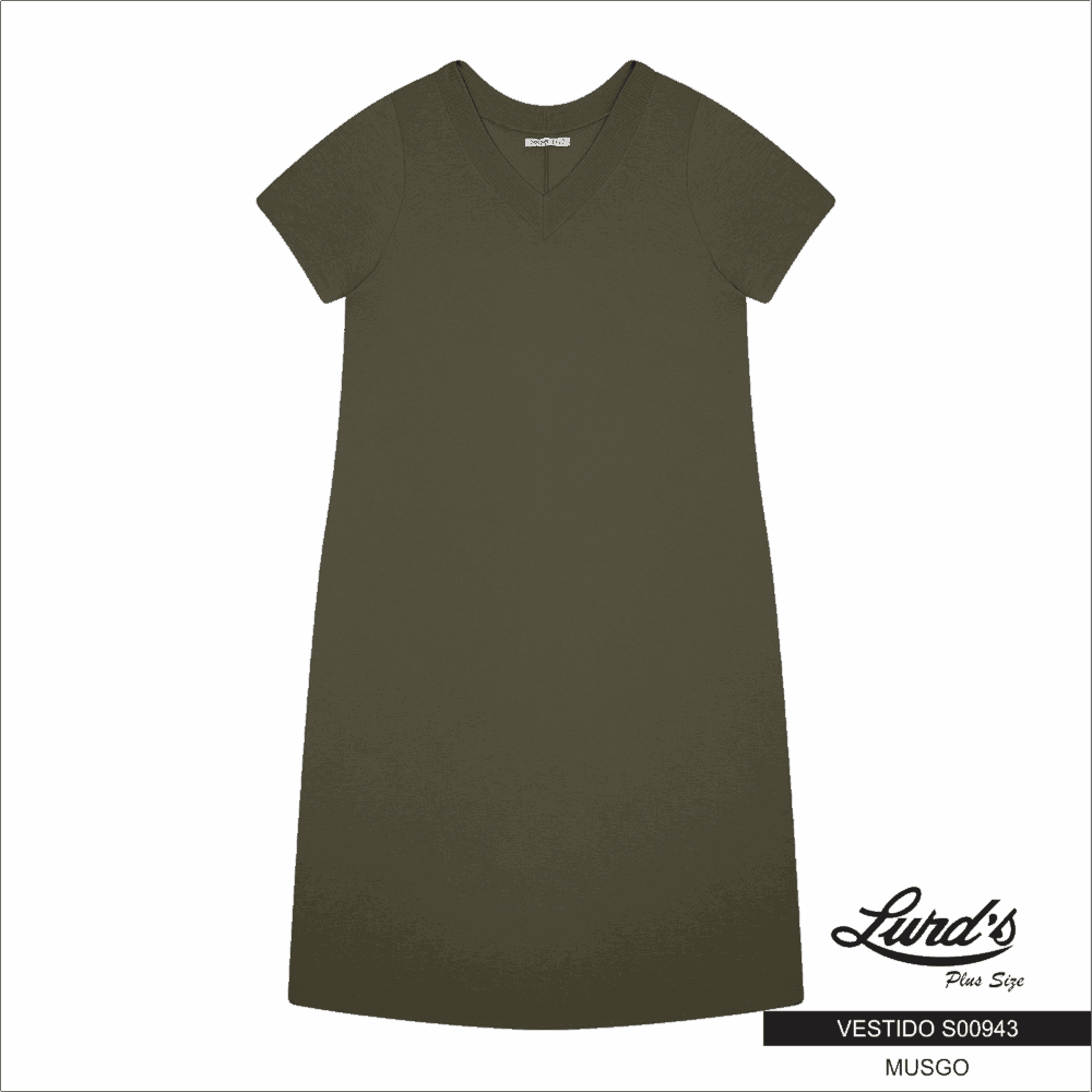 Vestido Mid Plus Size Manga Curta Ref S00943 Lilás - 46