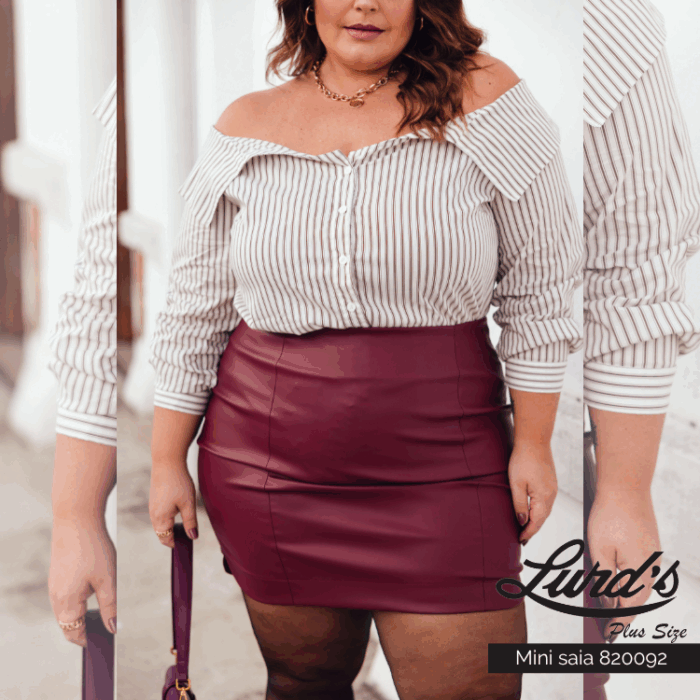 Mini Saia Plus Size Ref 820092 Vinho - 46