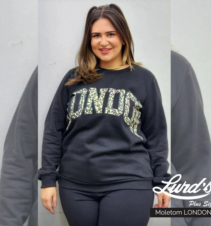 Blusão Moletom Feminino Plus Size Preto - 52