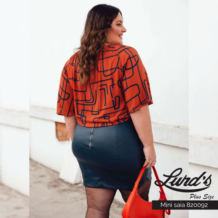 Alternative view of Mini Saia Plus Size Ref 820092 Preto