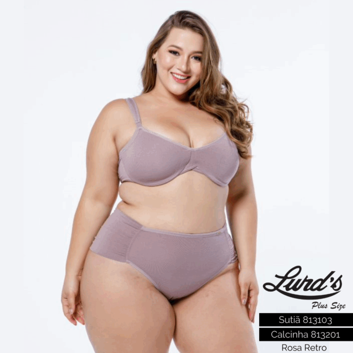 Sutiã Sem Bojo Feminino Plus Size Ref 813103 Rosa Retrô - 50