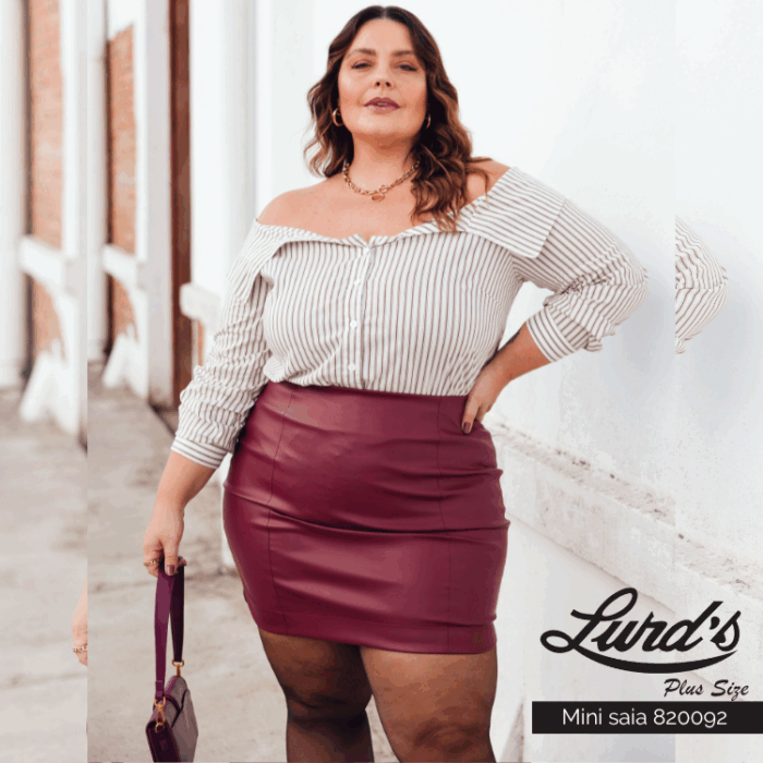 Mini Saia Plus Size Ref 820092 Vinho