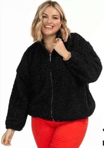 Jaqueta Teddy Feminina Plus Size Preto