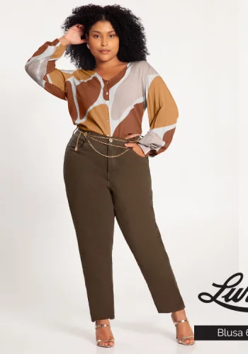 Blusa Feminina Plus Size Manga Longa Ref 66500 - 46