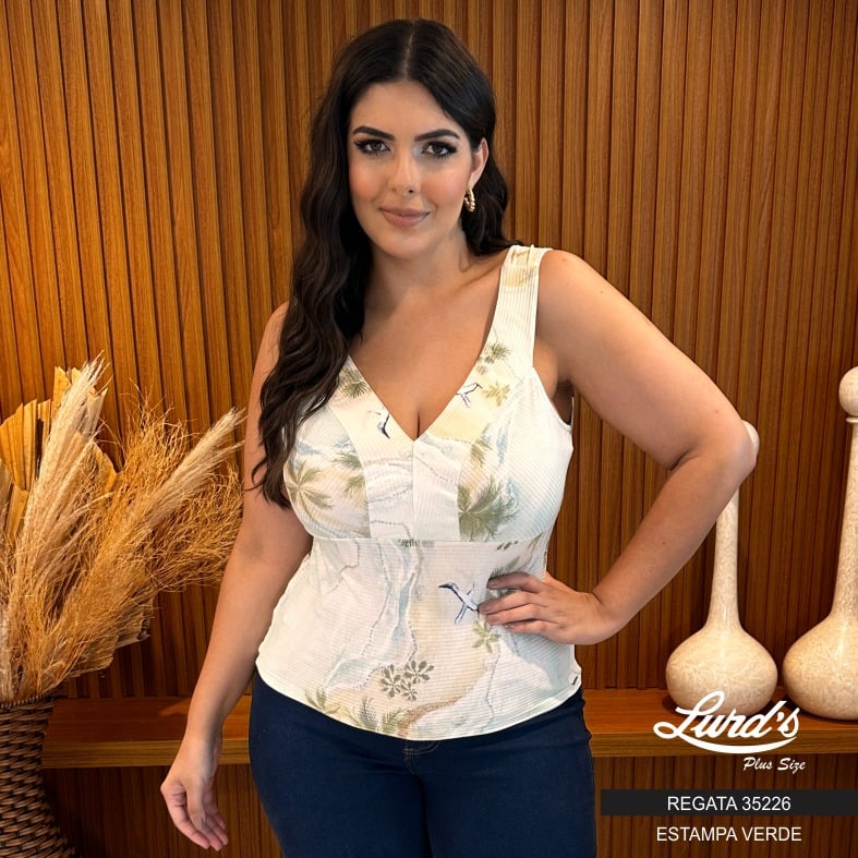 Regata Feminina Plus Size Ref 35226 Verde - 48