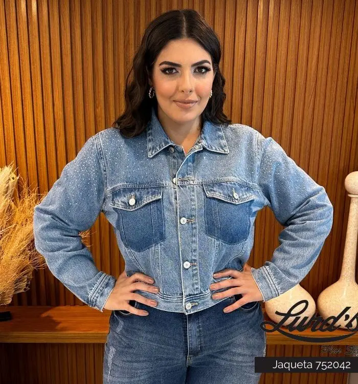 Jaqueta Feminina Plus Size Jeans - 50