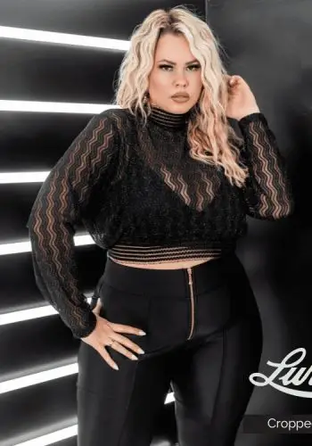Cropped Feminino Plus Size Manga Longa + Top Ref 11451 - 50