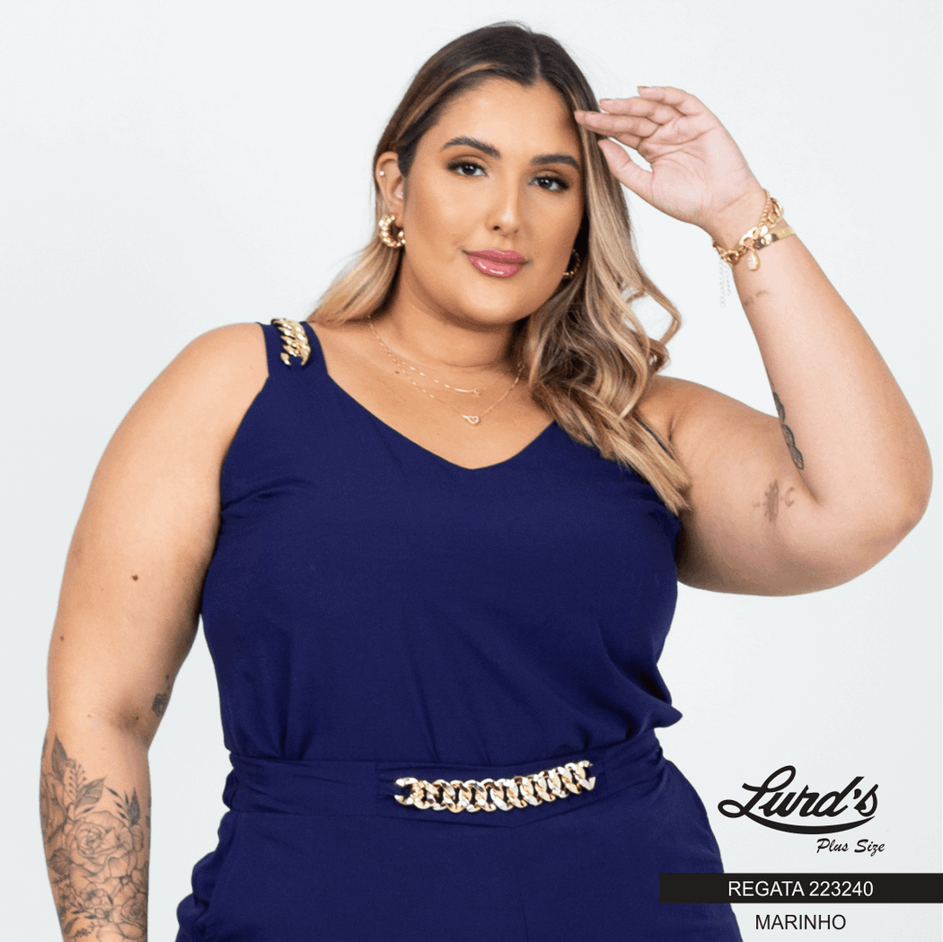 Regata Feminina Plus Size Ref 223240 Marinho - 58