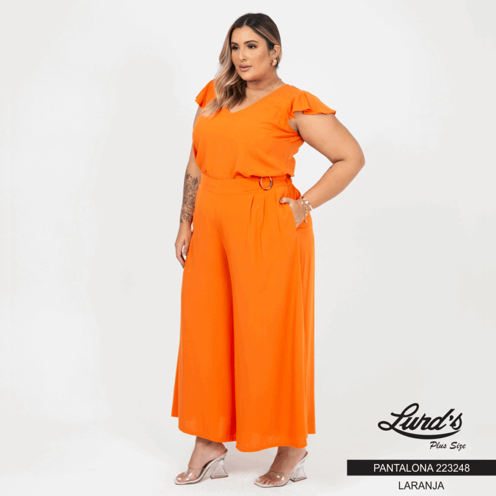 Alternative view of Calça Pantalona Plus Size Ref 223248 Laranja