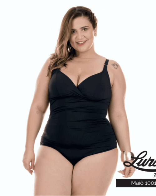 Maiô Plus Size Sem Bojo Ref 10012 Preto