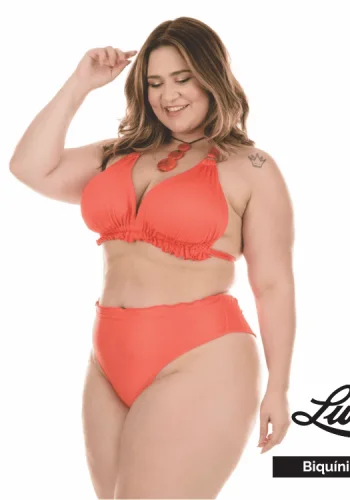 Conjunto Biquíni Plus Size Com Bojo Ref 72574 Laranja