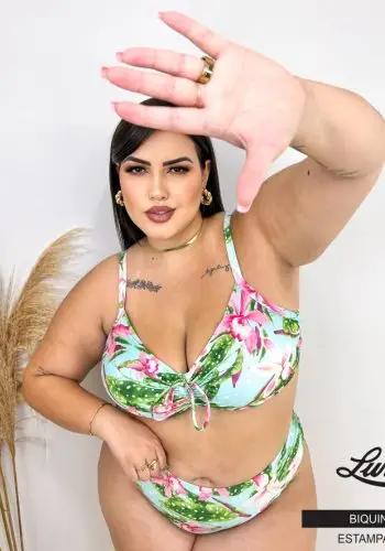 Biquíni Plus Size Com Bojo Ref 1235 Estampa Verde