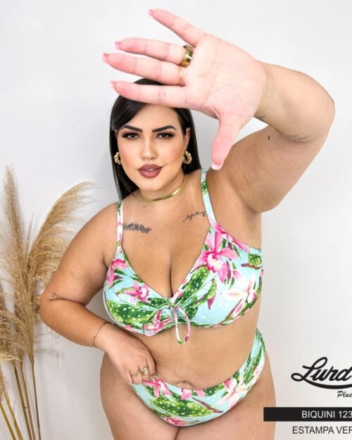Biquíni Plus Size Com Bojo Ref 1235 Estampa Verde - 54