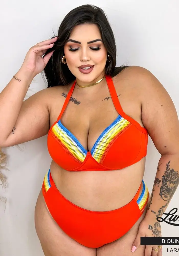 Biquíni Plus Size Com Bojo Ref 14011 Laranja  - 54