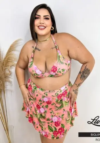 Biquíni Plus Size Com Saída Ref 1826 Rosa