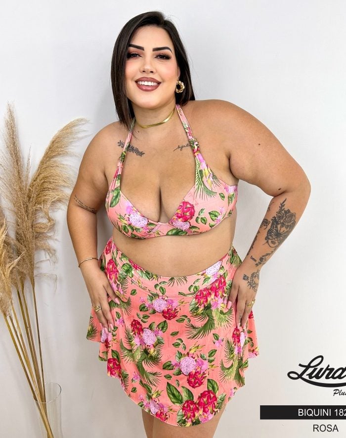 Biquíni Plus Size Com Saída Ref 1826 Rosa - 50