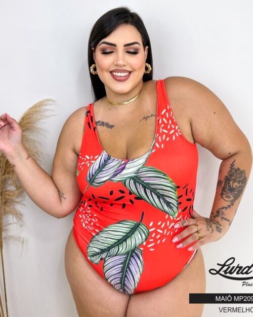 Maiô Plus Size Ref MP2090 Vermelho - 50