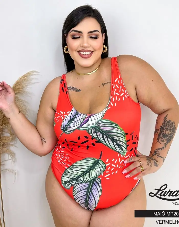 Maiô Plus Size Ref MP2090 Vermelho - 46