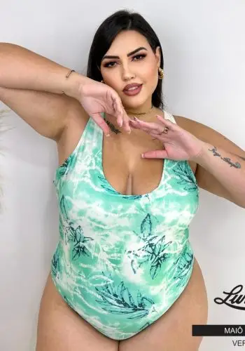 Maiô Plus Size Com Bojo Ref 19233 Verde