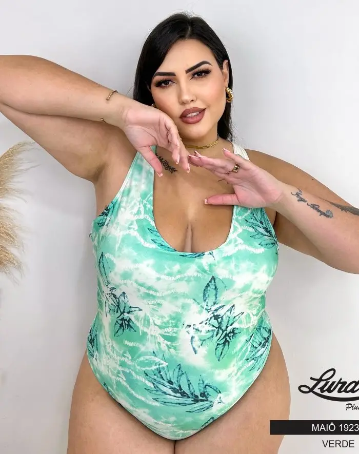Maiô Plus Size Com Bojo Ref 19233 Verde