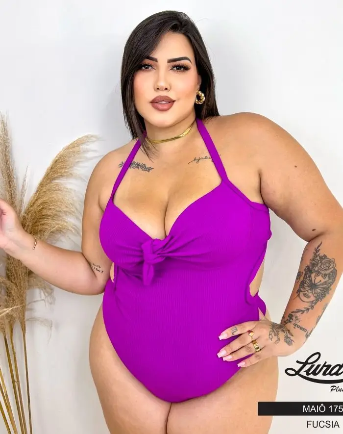 Maiô Plus Size Com Bojo Ref 175 Fucsia  - 50