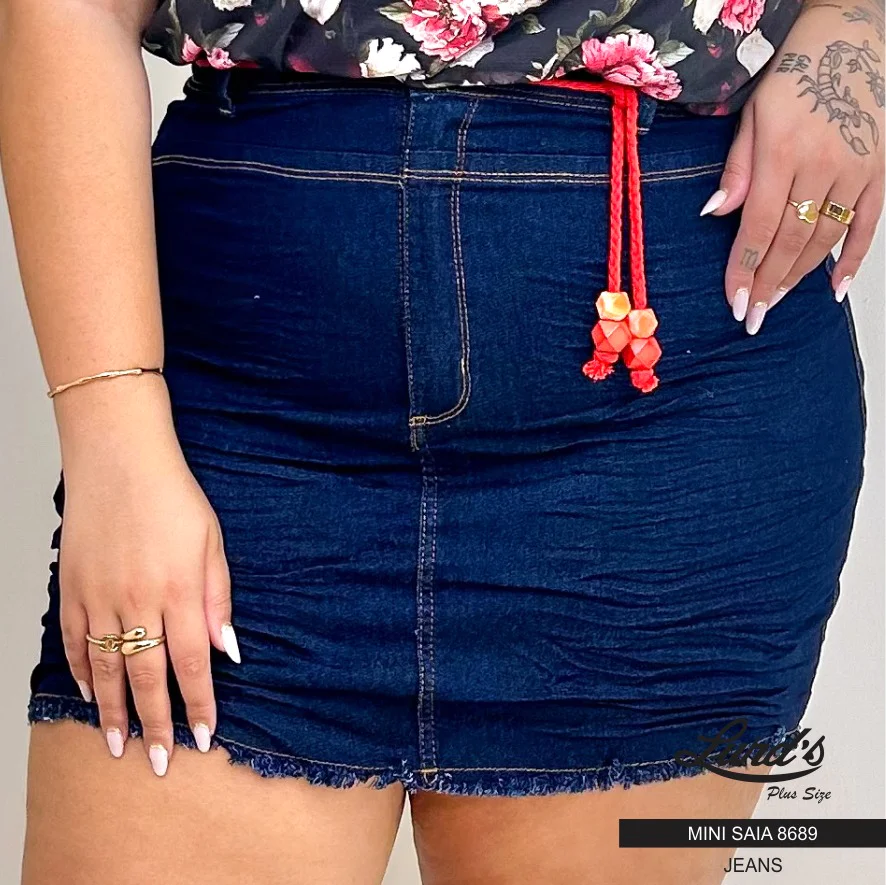 Mini Saia Plus Size Ref 8689 Jeans - 52
