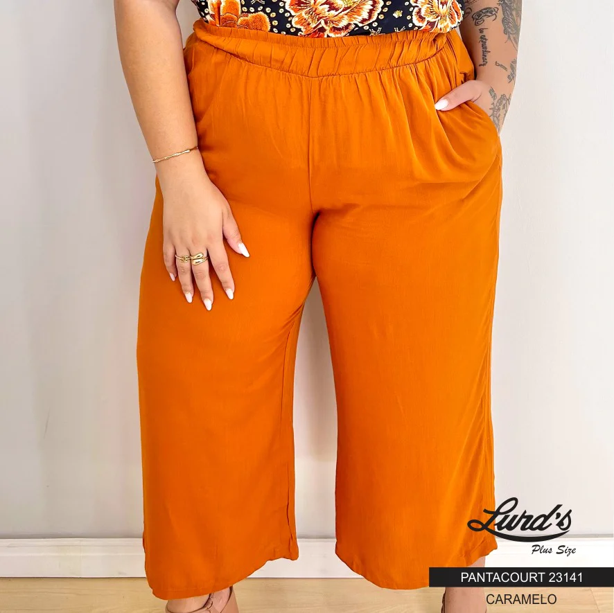 Alternative view of Pantacourt Feminina Plus Size Ref 23141 Marrie Caramelo 