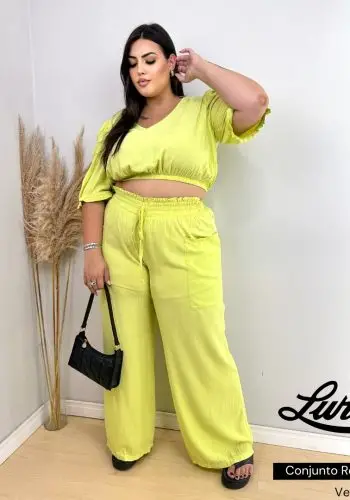 Conjunto Feminino Plus Size Ref CON-072 Verde