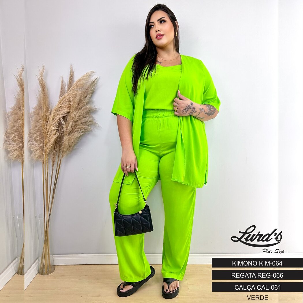 Calça Feminina Plus Size Ref CAL-061 Verde - 54