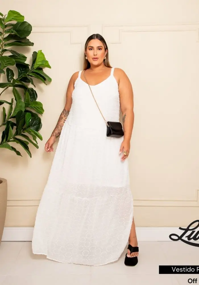 Vestido Longo Plus Size Ref 900640 Off White 