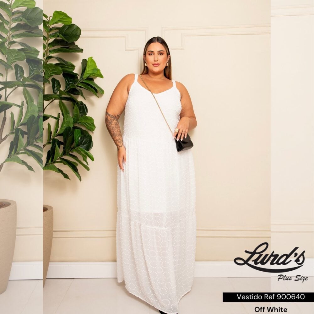 Alternative view of Vestido Longo Plus Size Ref 900640 Off White 