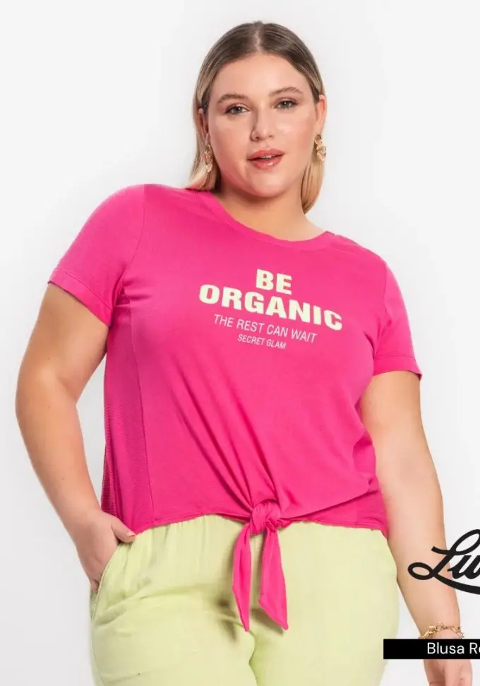 Blusa Feminina Plus Size Ref S01340 Pink - 54