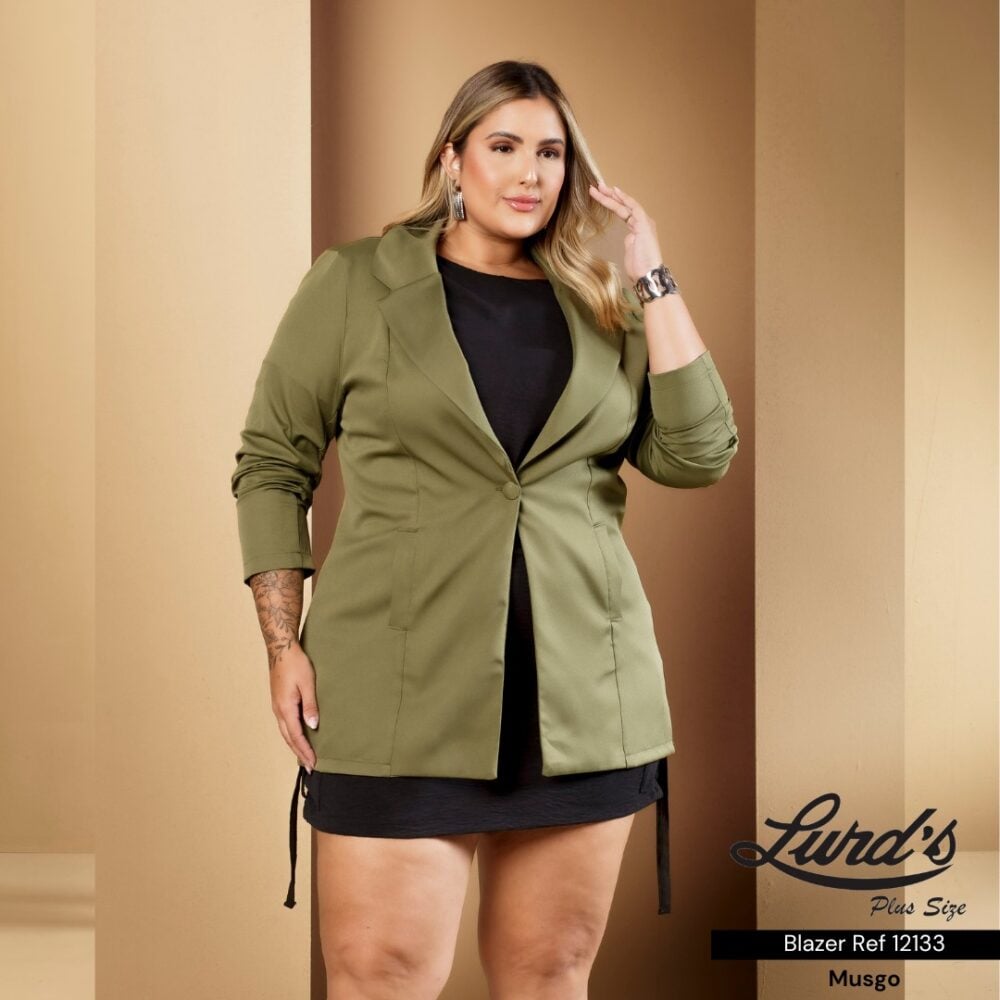 Blazer Feminino Plus Size 12133 Musgo - 48