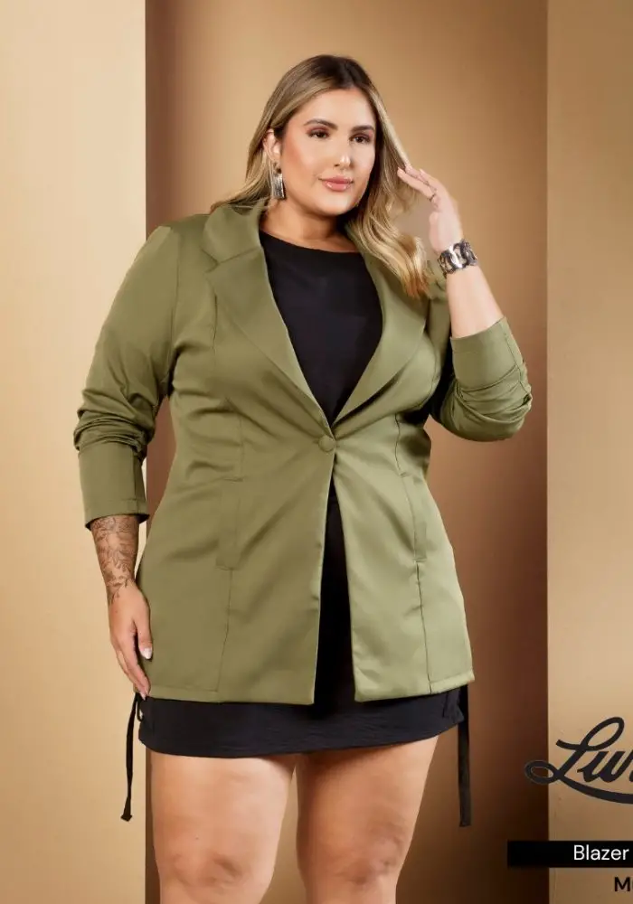 Blazer Feminino Plus Size 12133 Musgo - 48