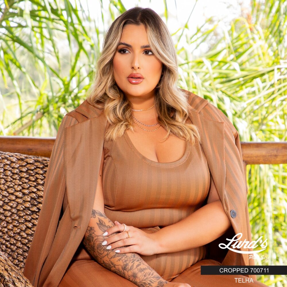 Cropped Feminino Plus Size 700711 Telha - 48