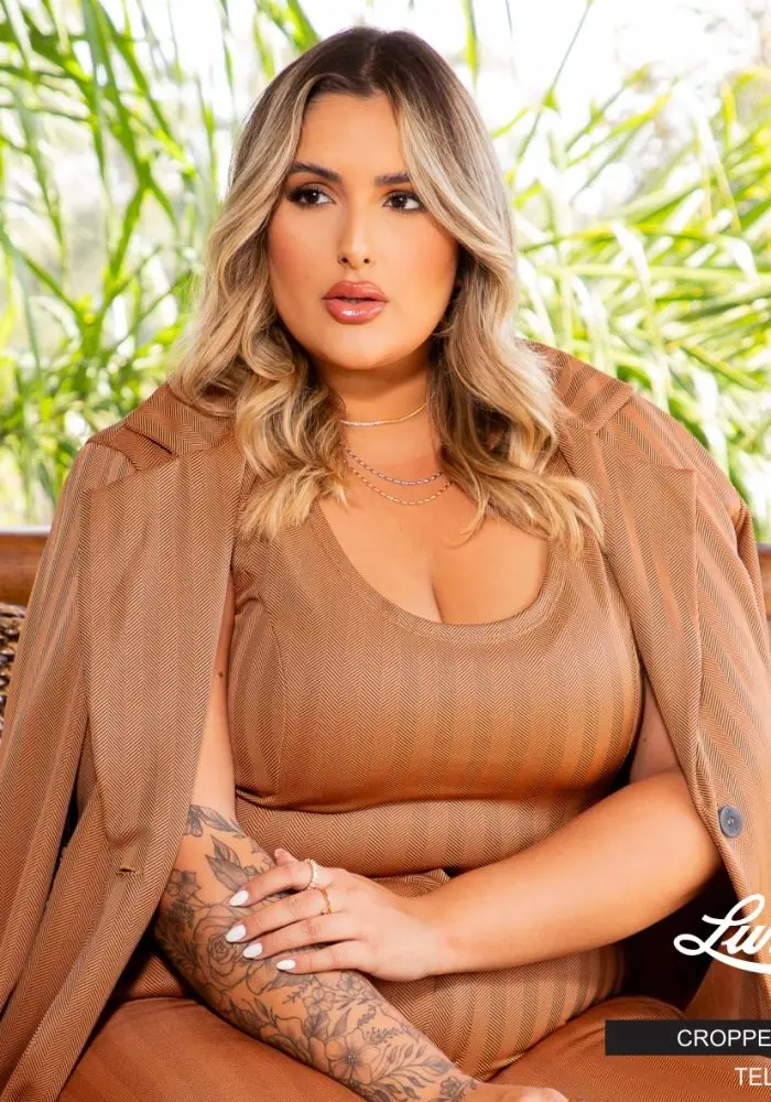 Cropped Feminino Plus Size 700711 Telha - 46
