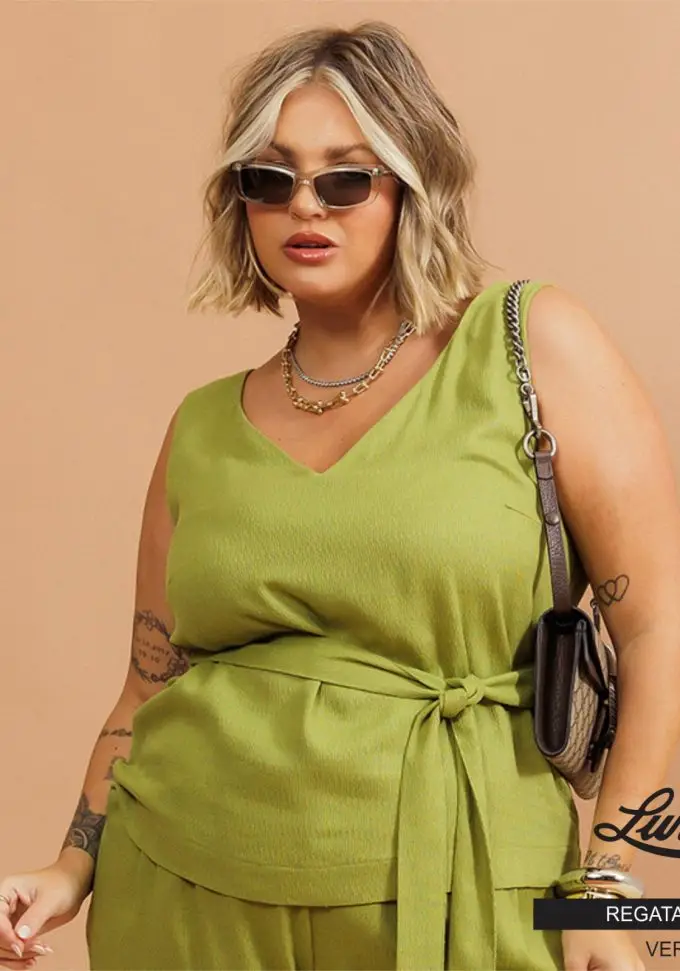 Regata Feminina Plus Size Ref 700751 Verde (cópia) - 50