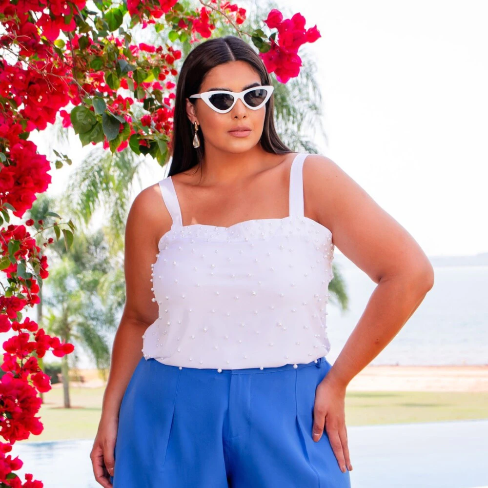 Alternative view of Regata Feminina Plus Size Ref 11851 Branco
