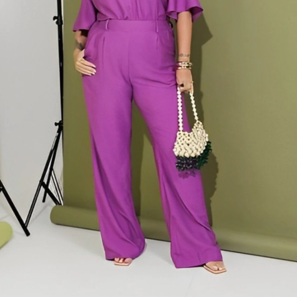 Alternative view of Calça Pantalona Feminina Plus Size Ref 800251 Fúcsia